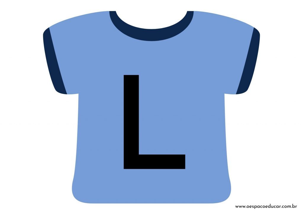 Educação Infantil: camisetas da letra inicial! - Versão Azul
