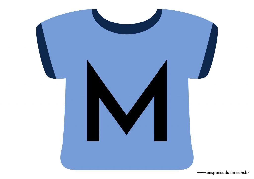 Educação Infantil: camisetas da letra inicial! - Versão Azul