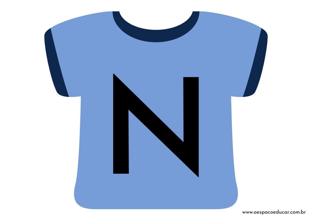 Educação Infantil: camisetas da letra inicial! - Versão Azul