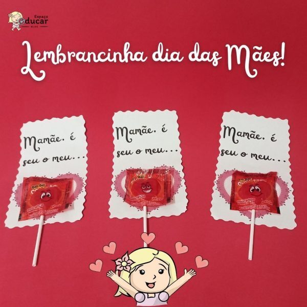 Dia das Mães: lembrancinha com pirulito coração!