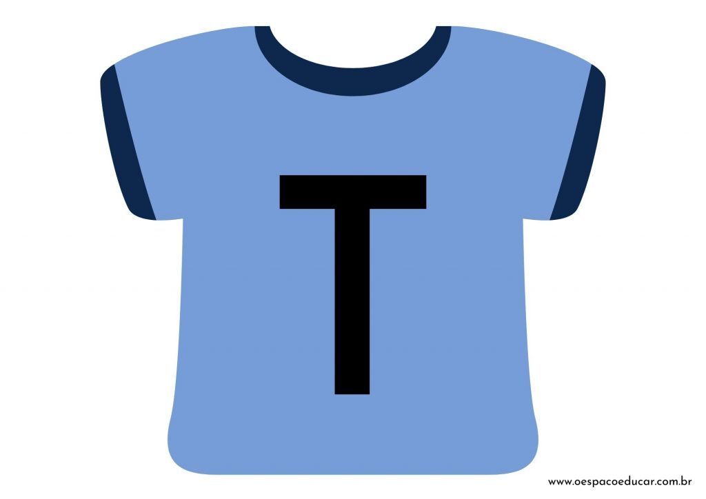 Educação Infantil: camisetas da letra inicial! - Versão Azul
