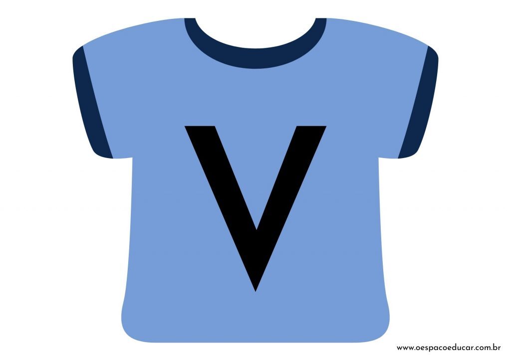 Educação Infantil: camisetas da letra inicial! - Versão Azul