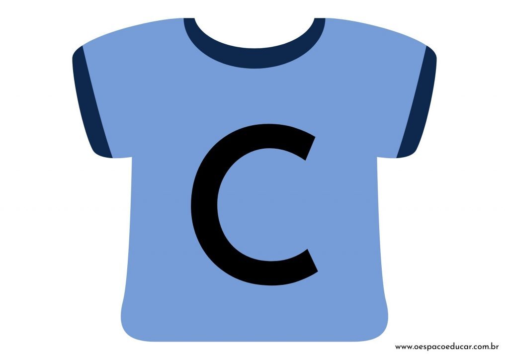 Educação Infantil: camisetas da letra inicial! - Versão Azul