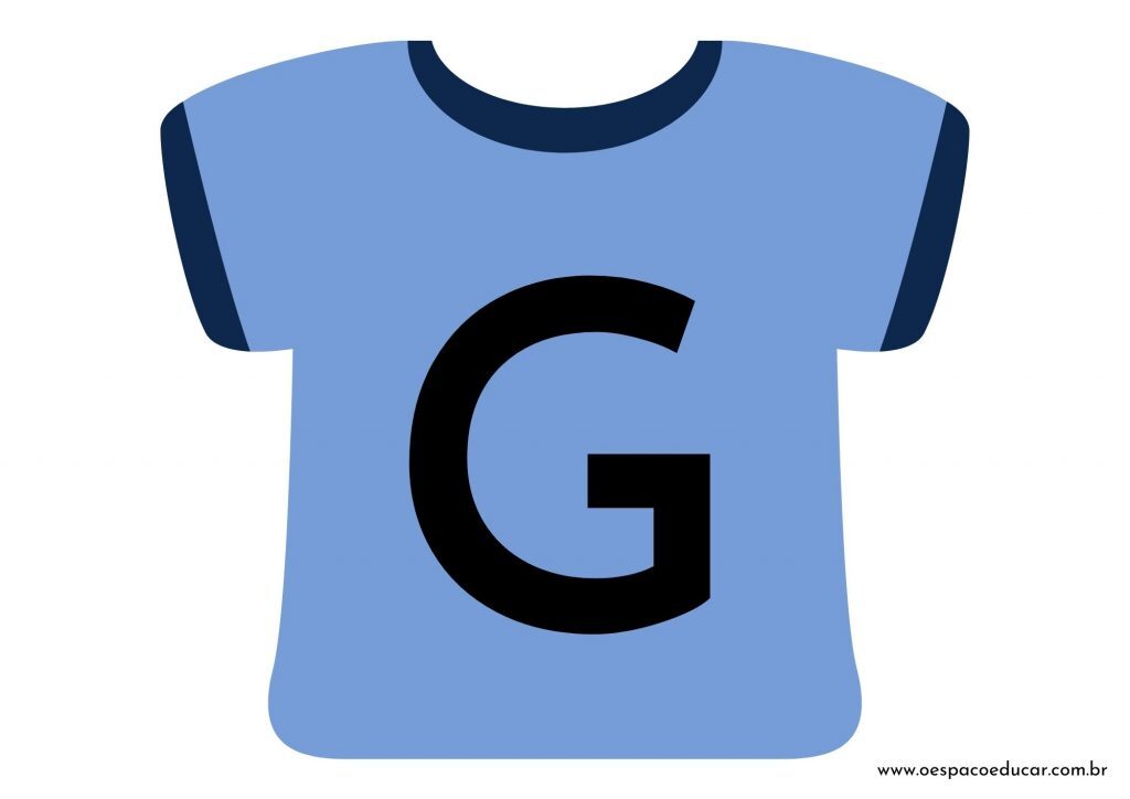 Educação Infantil: camisetas da letra inicial! - Versão Azul