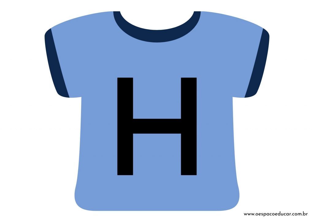 Educação Infantil: camisetas da letra inicial! - Versão Azul
