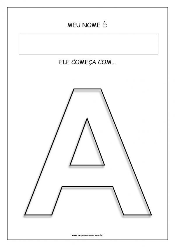 Educação Infantil: atividades com a letra inicial do nome!