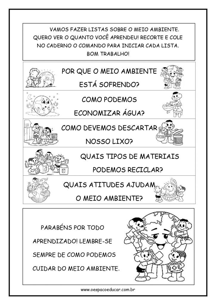 Minhas atividades meio ambiente