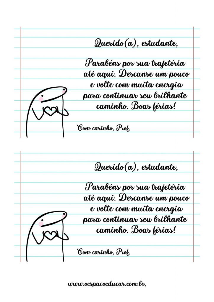 Querido(a); estudante