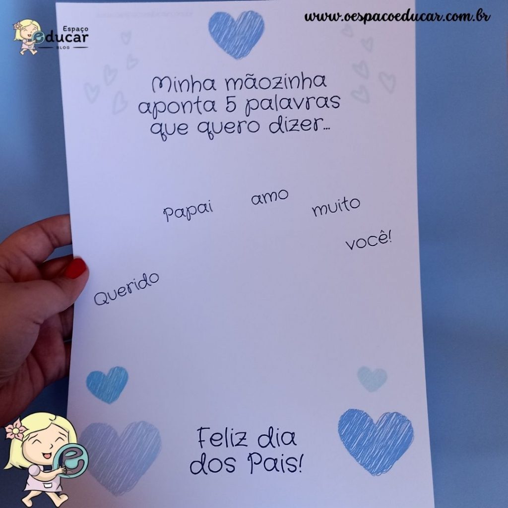 Dia dos pais: cartão com carimbo da mãozinha!