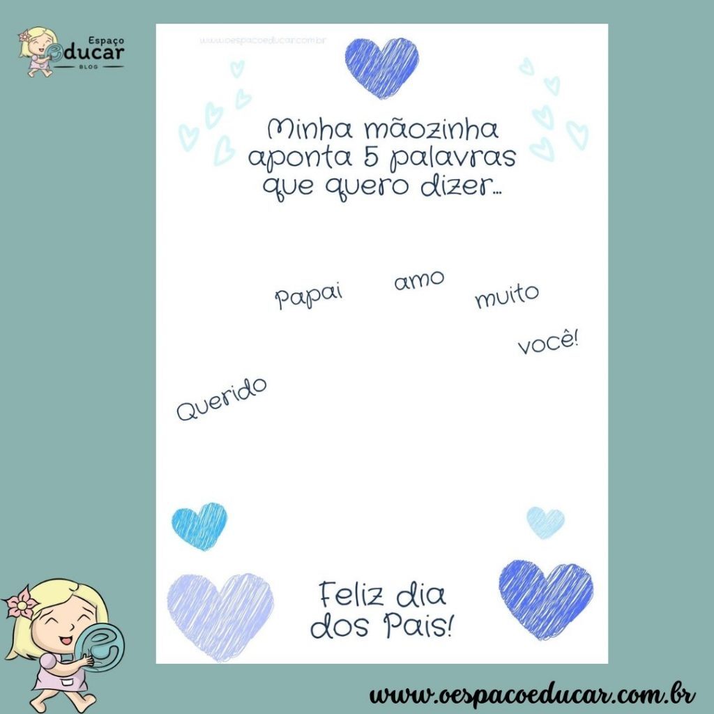 Dia dos pais: cartão com carimbo da mãozinha!