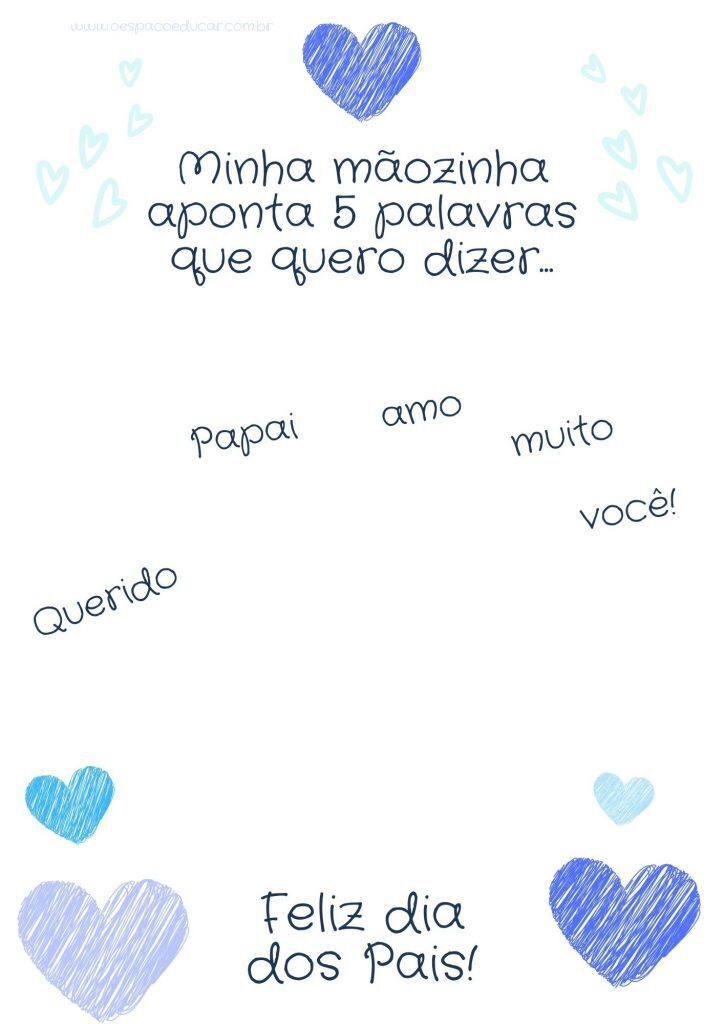 Minha mãozinha aponta 5 palavras que quero dizer
