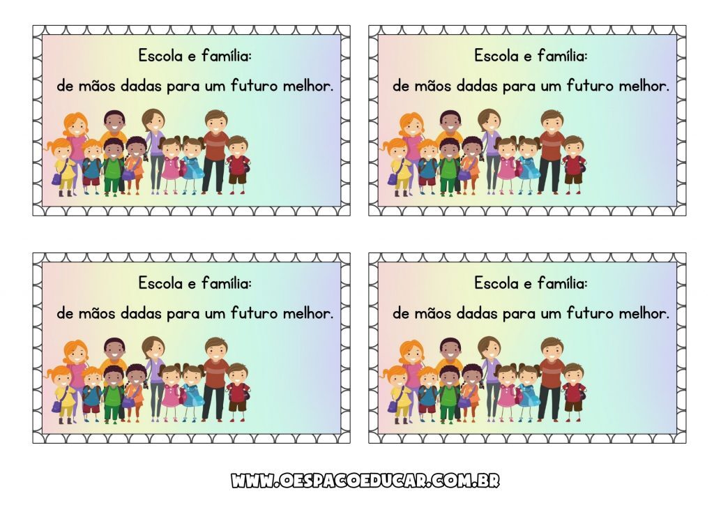 Escola e familia de maos dadas