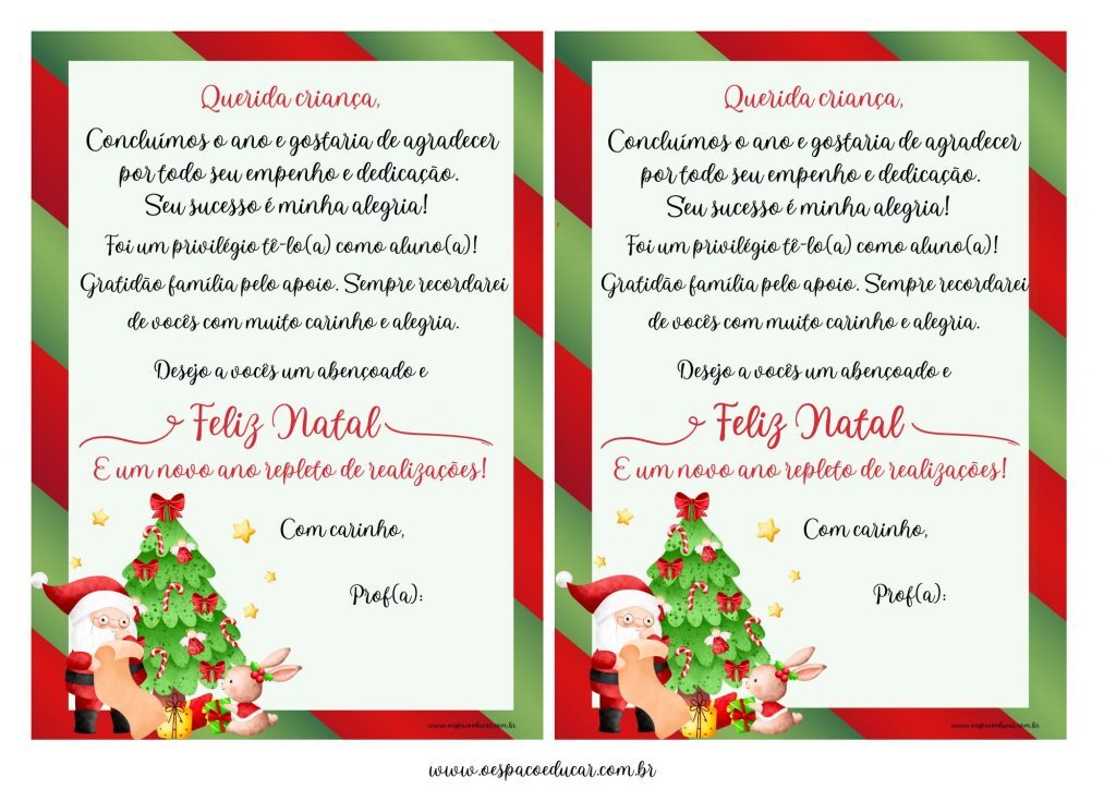 Lindos recadinhos de encerramento do ano letivo para imprimir!