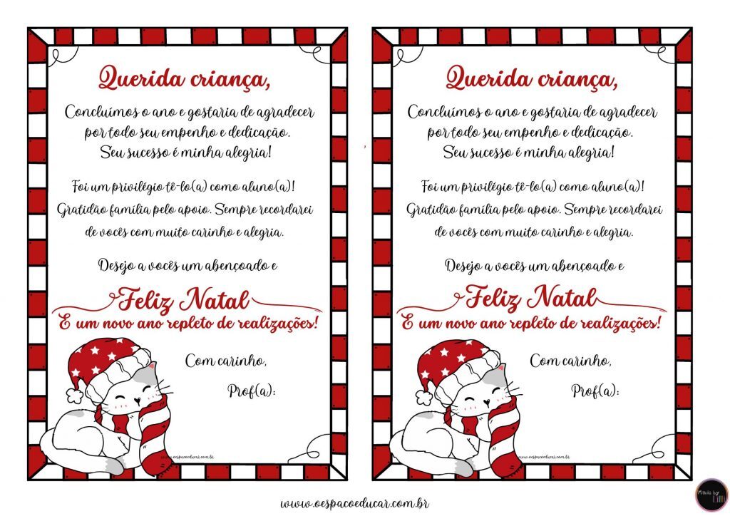 Lindos recadinhos de encerramento do ano letivo para imprimir!