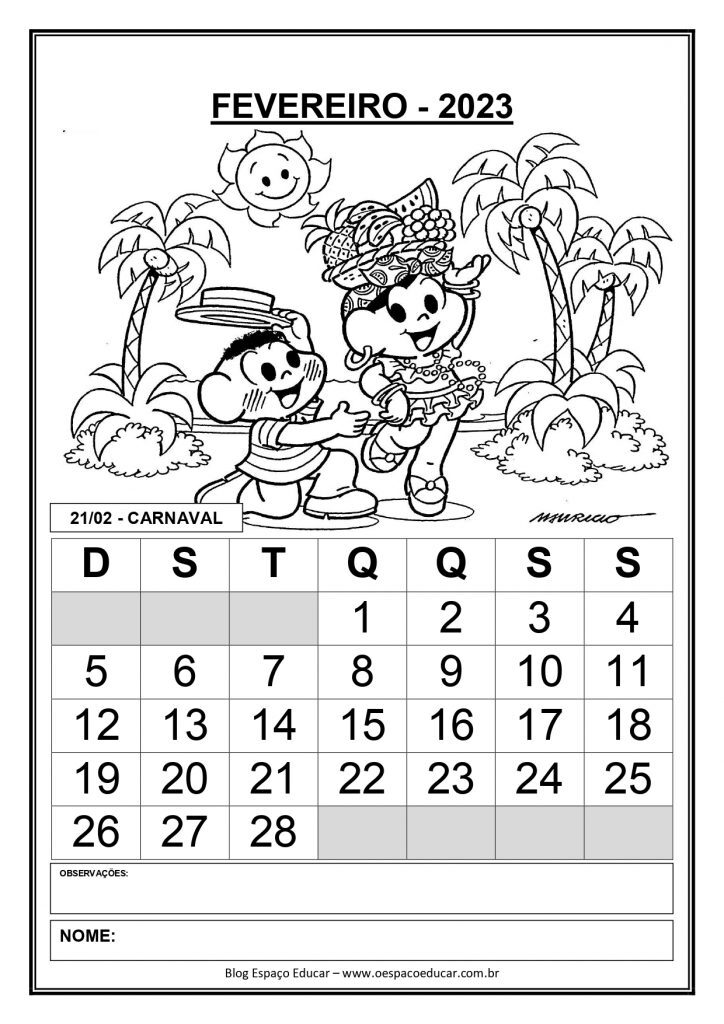 CALENDÁRIOS 2023 TURMA DA MÔNICA