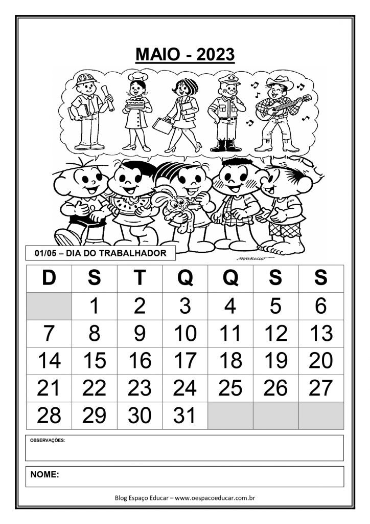 CALENDÁRIOS 2023 TURMA DA MÔNICA