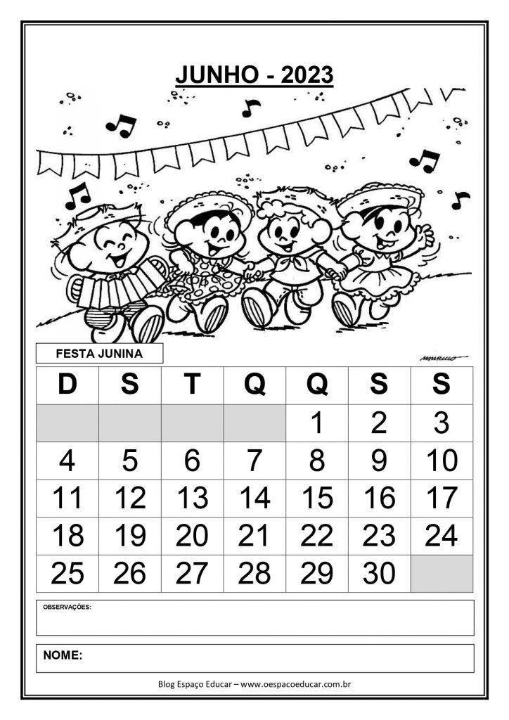 CALENDÁRIOS 2023 TURMA DA MÔNICA