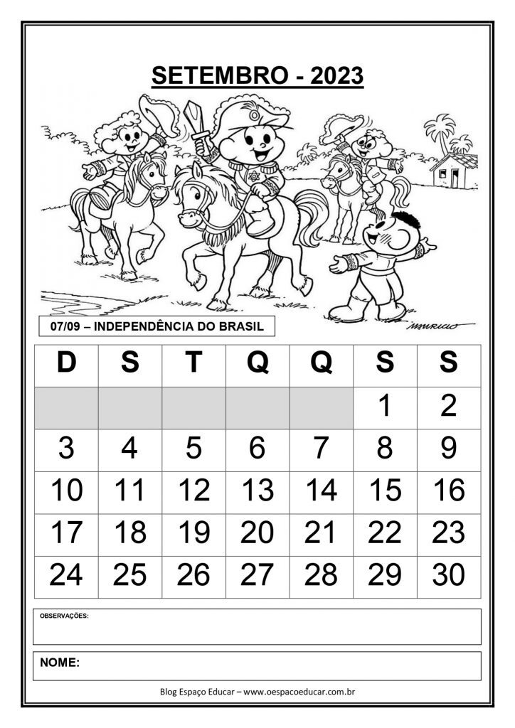 CALENDÁRIOS 2023 TURMA DA MÔNICA