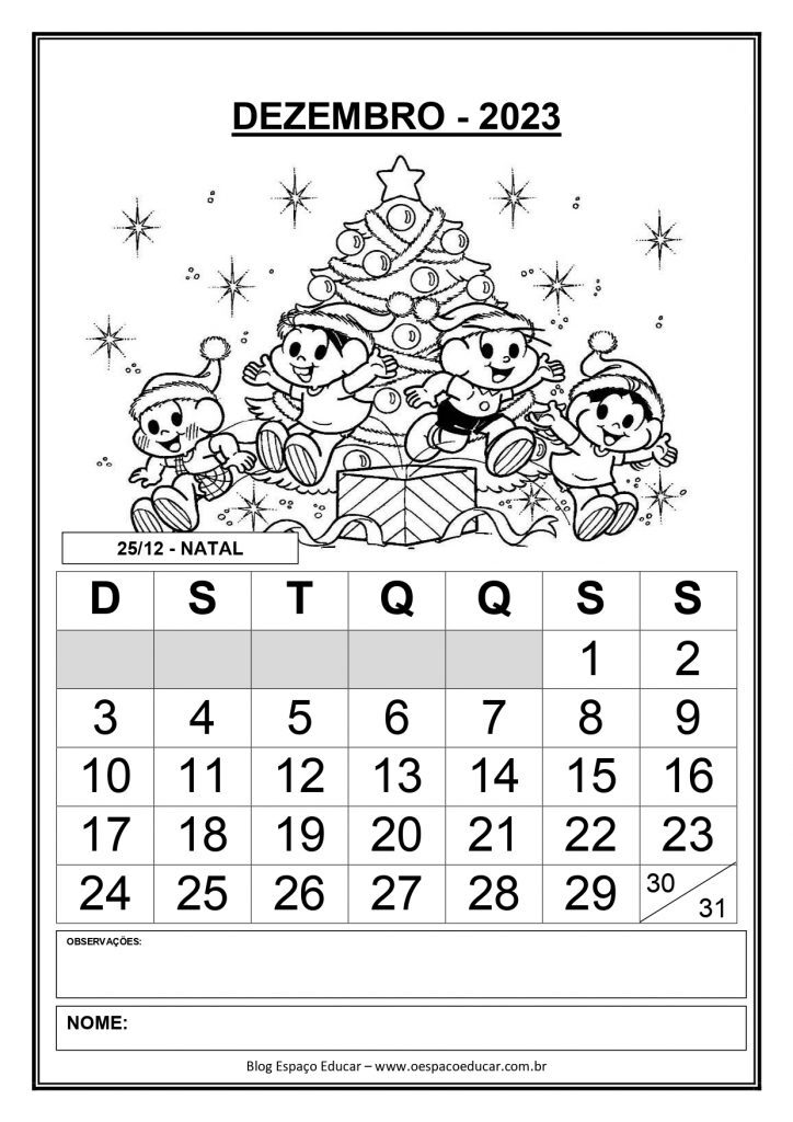 CALENDÁRIOS 2023 TURMA DA MÔNICA