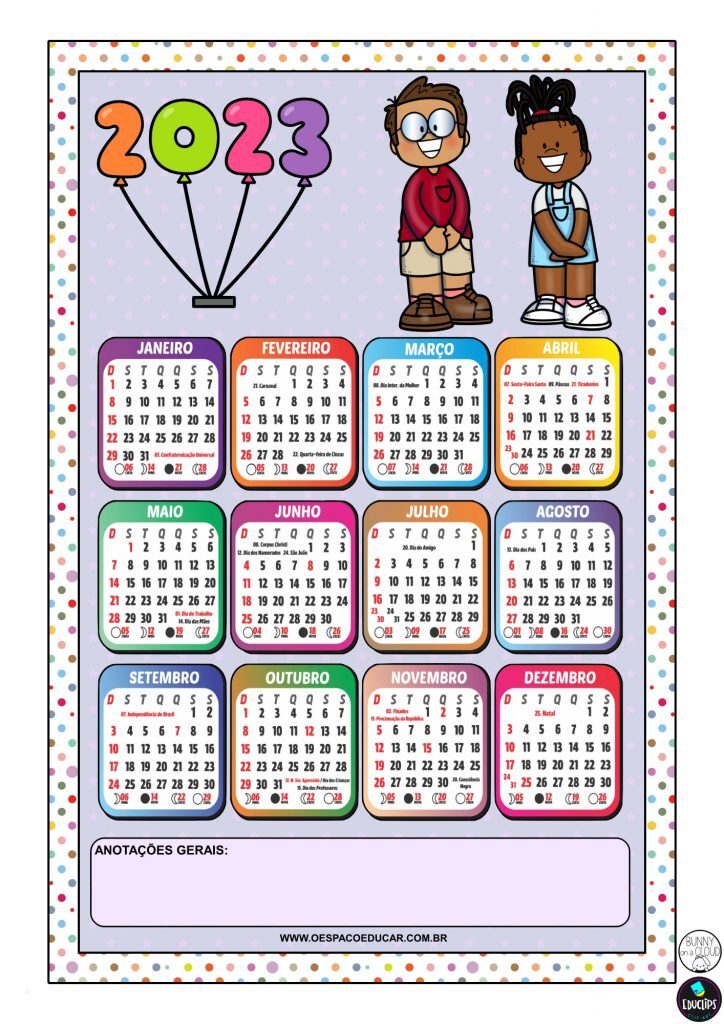 CALENDARIOS 2023 ESPACOEDUCAR