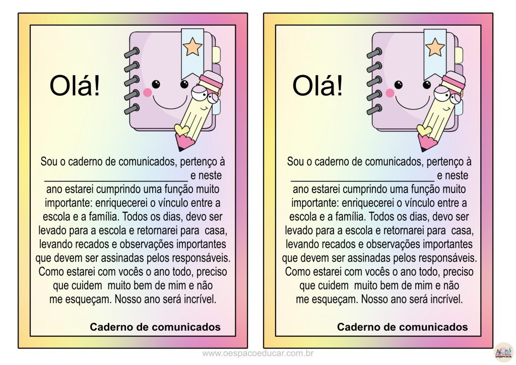 Caderno de recados