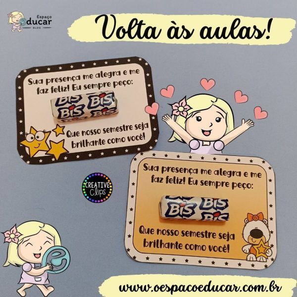 Volta às aulas: cartão com BIS!