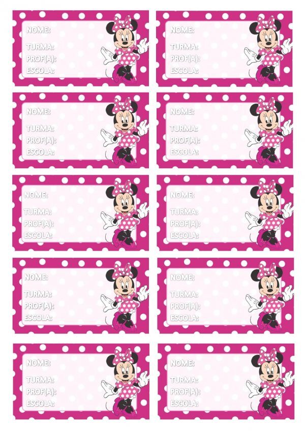 Volta às aulas: etiquetas Minnie e Mickey para imprimir!