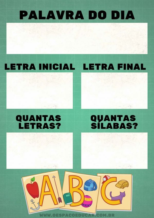 Alfabetização: palavra do dia!