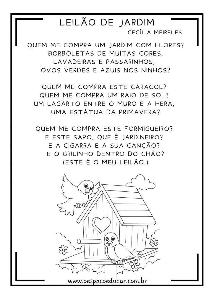 LEILÃO DE JARDIM - CECÍLIA MEIRELES