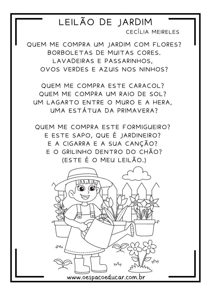 LEILÃO DE JARDIM - CECÍLIA MEIRELES