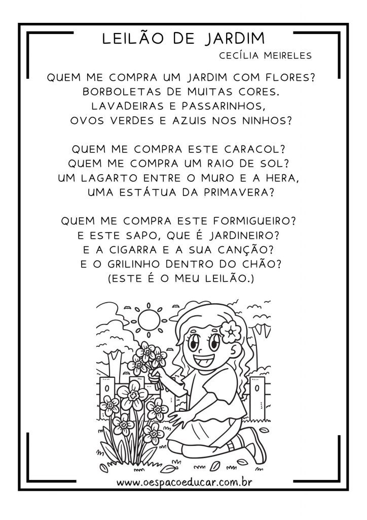 LEILÃO DE JARDIM - CECÍLIA MEIRELES