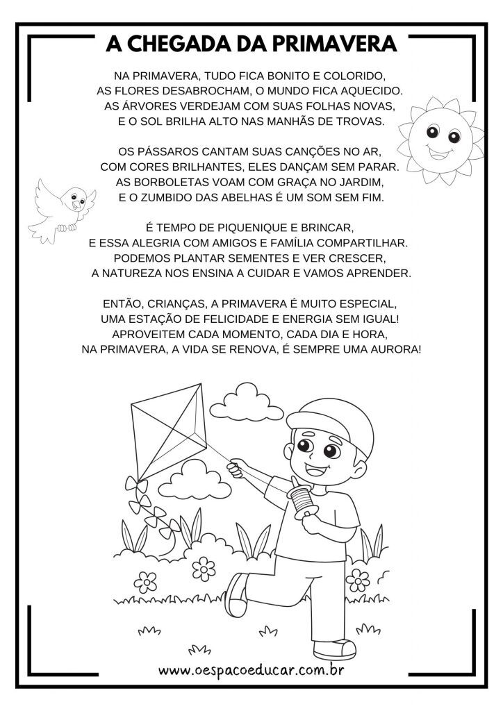 TEXTO INFORMATIVO E POEMA SOBRE A PRIMAVERA!