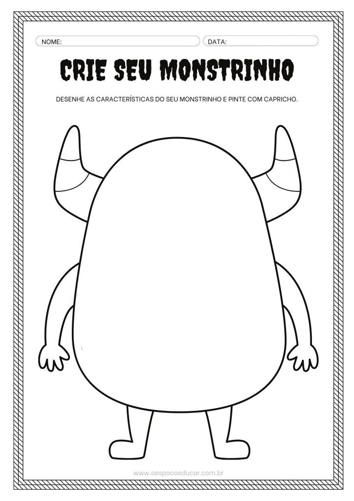 Drawing Halloween Worksheet in Purple and Orange Illustrative Style