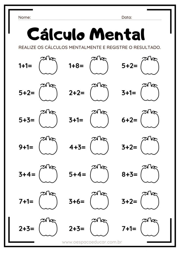 Calculos mentais halloween