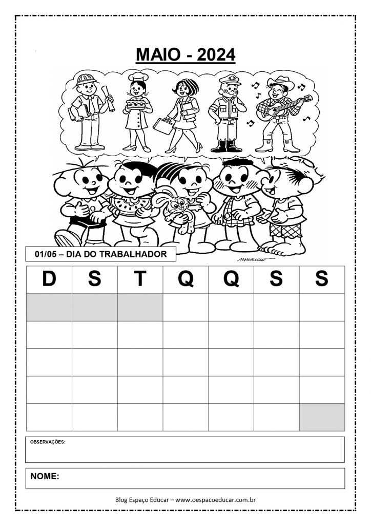 CALENDÁRIOS 2024 TURMA DA MÔNICA