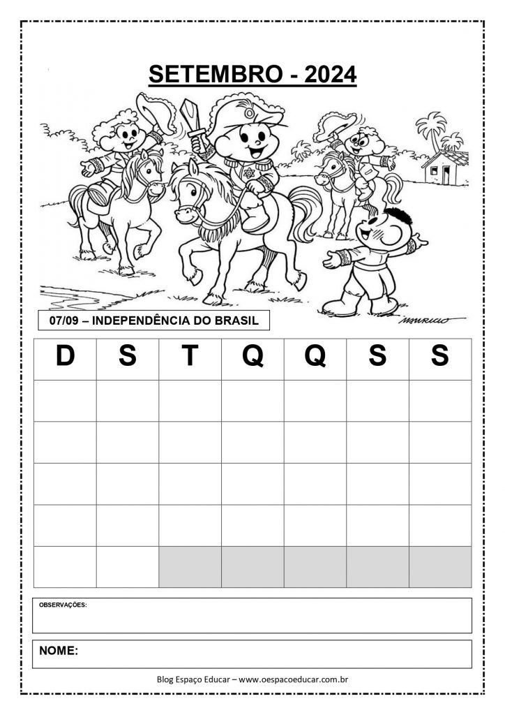 CALENDÁRIOS 2024 TURMA DA MÔNICA