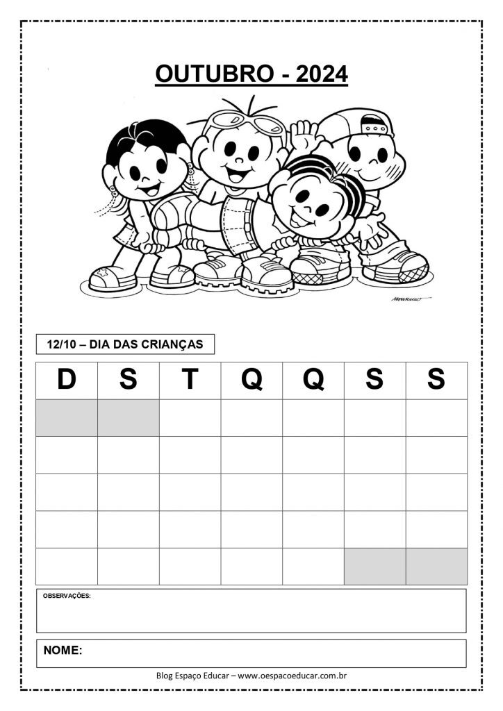 CALENDÁRIOS 2024 TURMA DA MÔNICA