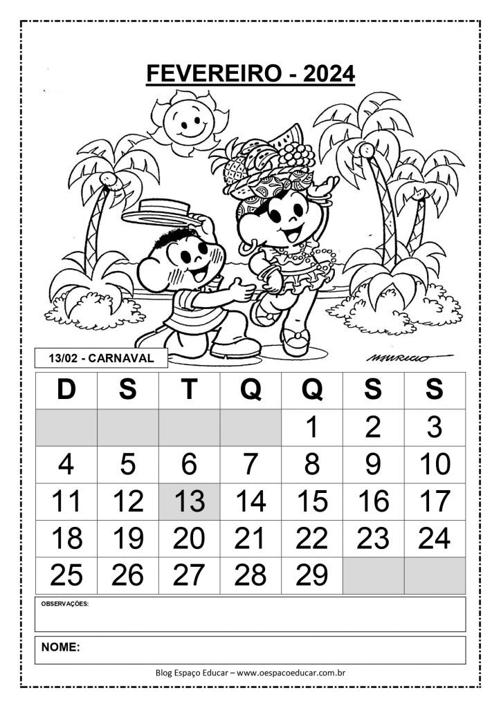 CALENDÁRIOS 2024 TURMA DA MÔNICA