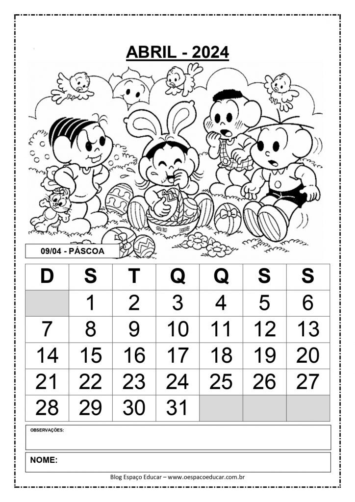 CALENDÁRIOS 2024 TURMA DA MÔNICA