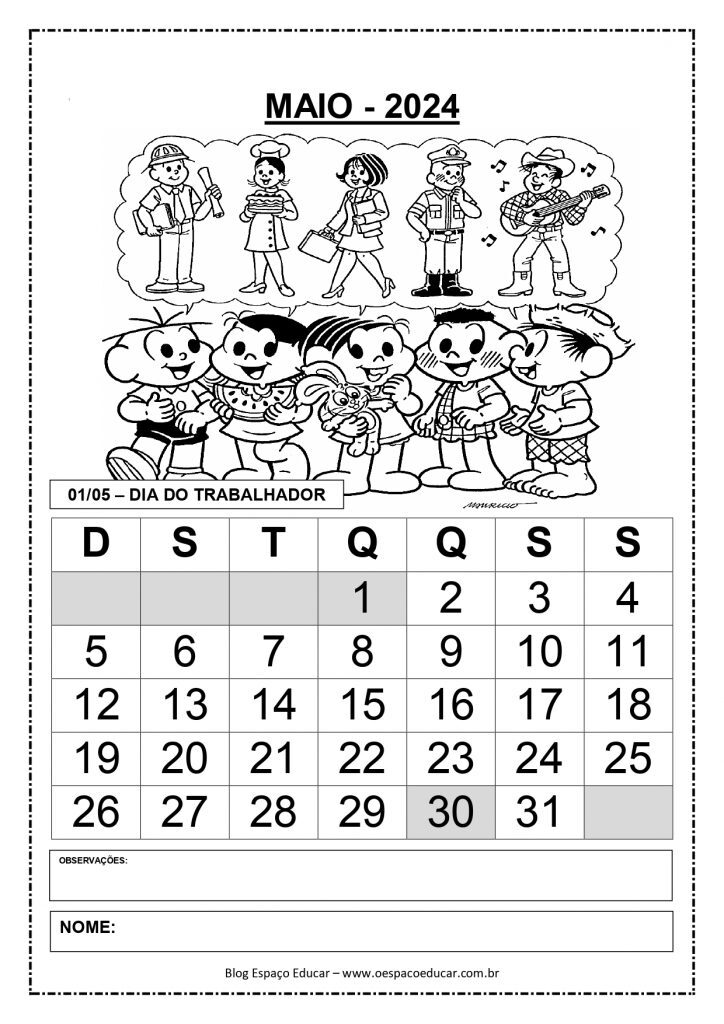 CALENDÁRIOS 2024 TURMA DA MÔNICA