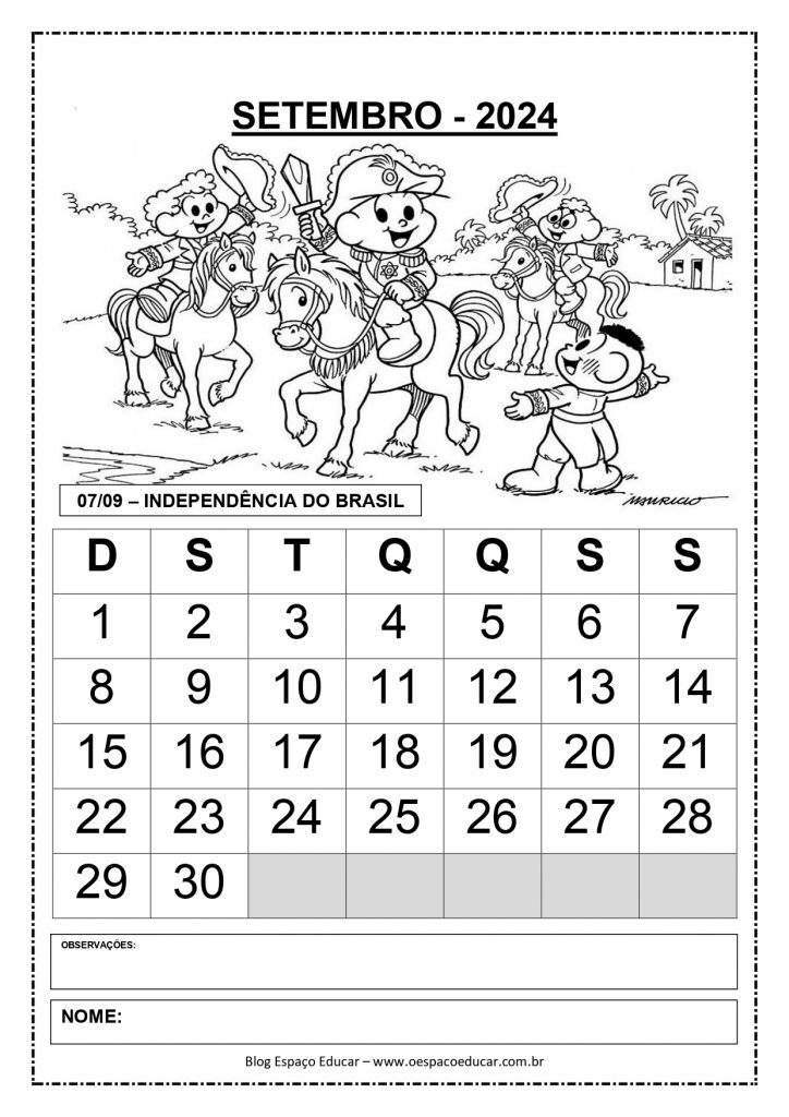 CALENDÁRIOS 2024 TURMA DA MÔNICA
