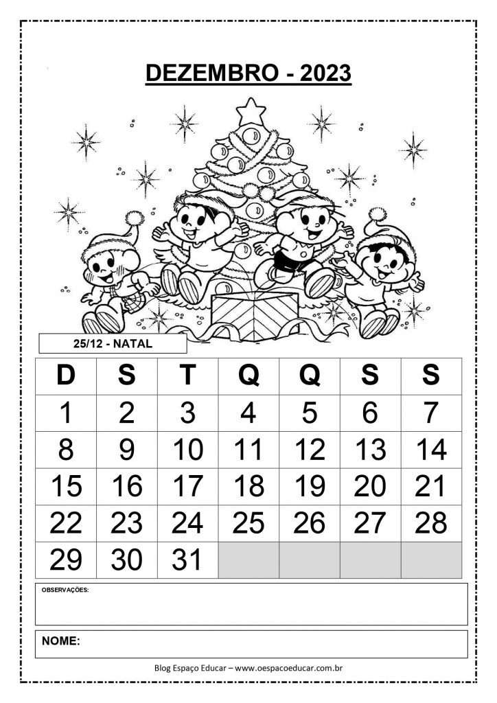CALENDÁRIOS 2024 TURMA DA MÔNICA
