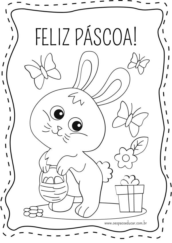 Para colorir: Feliz Páscoa!