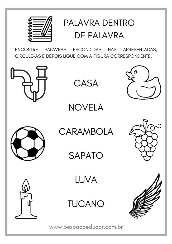 Consciência fonológica: palavra dentro de palavra