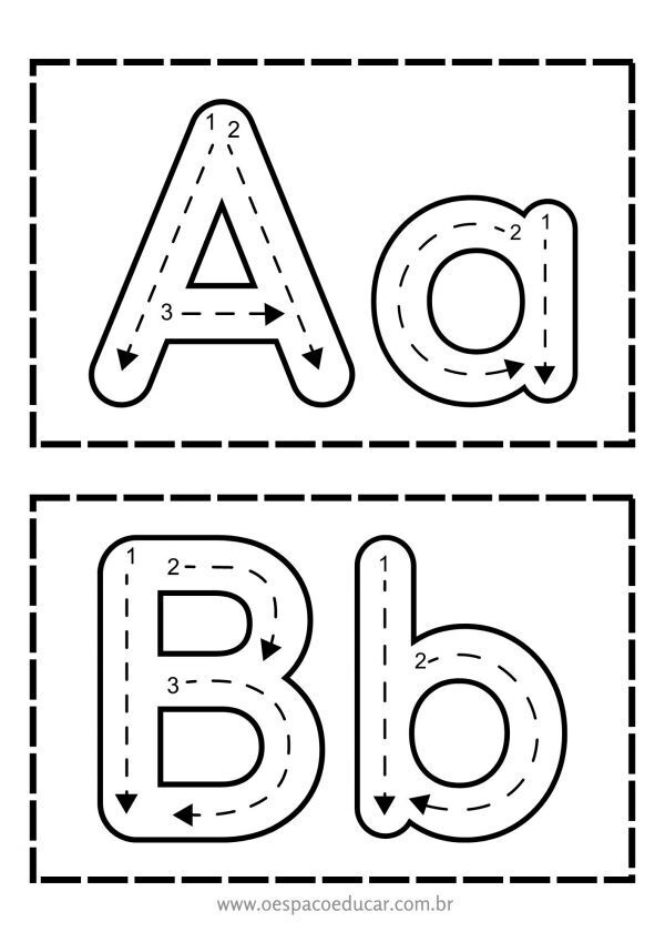 Cards traçados das letras!