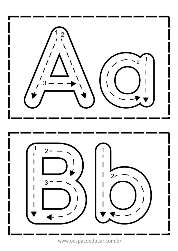Cards traçados das letras!