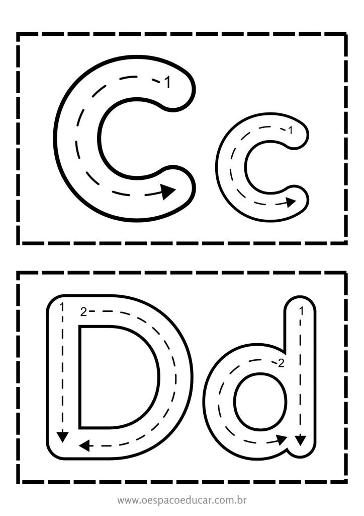 Cards traçados das letras!