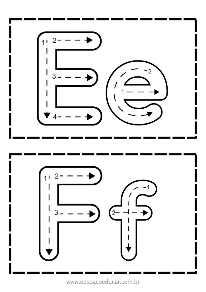 Cards traçados das letras!