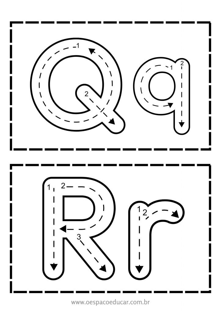 Cards traçados das letras!