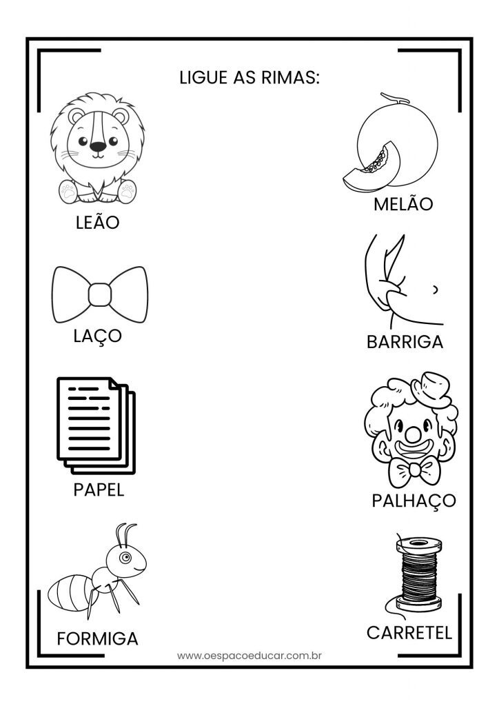 Alfabetização: ligue as rimas!
